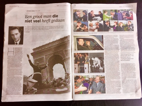 Chacques Chirac in dagblad Trouw